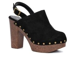 Women's Olivia Miller Lia Platform Heeled Clogs -Shoecarnival 2 16
