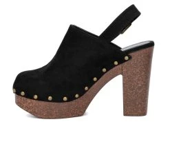 Women's Olivia Miller Lia Platform Heeled Clogs -Shoecarnival 3 16