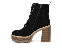 Women's Olivia Miller Evie Platform Heeled Lace Up Boots -Shoecarnival 3 80
